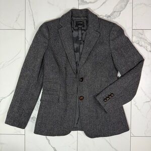 J. Crew Women’s Gray 100% Wool Blazer Herringbone